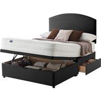 Silentnight Mirapocket 1200 150cm Mattress with Ottoman and 2 Drawer Divan Bed Set - Ebony No Headboard, Black