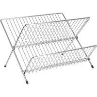 Premier Housewares Folding Dish Drainer - Chrome, Silver