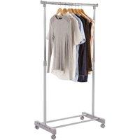 Premier Housewares Hanging Clothes Rail with Wheels - Grey/Chrome, Silver