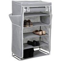 Premier Housewares 5-Tier Fabric Shoe Rack - Grey, Grey