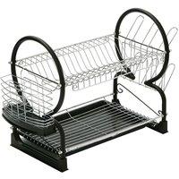 Premier Housewares 2-Tier Dish Drainer - Black, Black