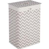 Premier Housewares Kankyo Bamboo Laundry Hamper - Chevron, Grey