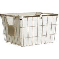 Premier Housewares Storage Basket with Gold Wire Frame