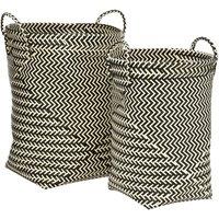 Premier Housewares Set of 2 Patterned Laundry Baskets - Black & White