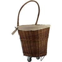 Premier Housewares Wheeled Storage Willow Basket - Natural