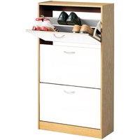 Premier Housewares 3-Drawer Shoe Cupboard - White/Oak