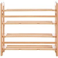 Premier Housewares 4-Tier Folding Shoe Rack, Brown