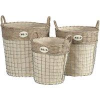 Premier Housewares Lida Set of 3 Laundry Baskets - Willow & Wire