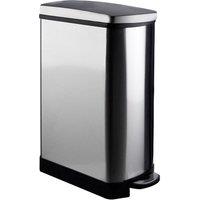 Premier Housewares 35L Rectangle Pedal Bin - Mirrored, Silver