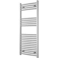 Prorad 2 Towel Rail Curved 600x1200mm, 1281 BTU 375 watts- Chrome, Silver
