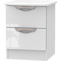 Welcome Furniture Ready Assembled Indices 2-Drawer Bedside Cabinet - White, White