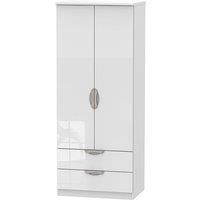 Welcome Furniture Ready Assembled Indices 2 Drawer 2 Door Wardrobe - White, White