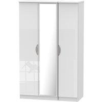 Welcome Furniture Ready Assembled Indices 3 Door Mirror Wardrobe - White, White