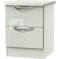 Welcome Furniture Ready Assembled Indices 2-Drawer Bedside Cabinet - White/Grey, White