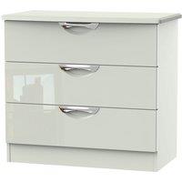 Welcome Furniture Ready Assembled Indices 3-Drawer Chest of Drawers - White/Grey, White
