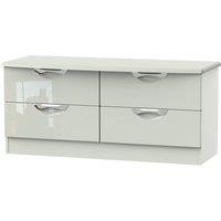 Welcome Furniture Ready Assembled Indices 4-Drawer Double Chest of Drawers - White/Grey, White