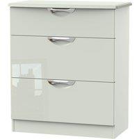 Welcome Furniture Ready Assembled Indices 3-Drawer Chest of Drawers - White/Grey, White