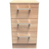 Welcome Furniture Ready Assembled Yelanto 3-Drawer Bedside Cabinet - Oak, Brown
