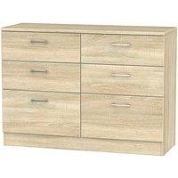 Welcome Furniture Ready Assembled Yelanto 6-Drawer Double Chest of Drawers - Oak, Brown
