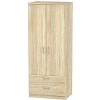 Welcome Furniture Ready Assembled Yelanto 2-Door, 2-Drawer Wardrobe - Oak, Brown