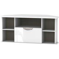 Ready Assembled Indices 5-Shelf TV Unit - White/Grey, White