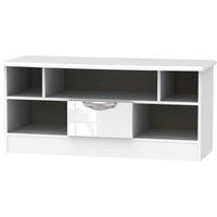 Ready Assembled Indices 5-Shelf Open TV Unit - White/Grey, White