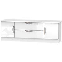 Ready Assembled Indices 2-Drawer, 2-Door TV Unit - White, White