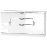 Ready Assembled Indices 3-Drawer, 2-Door TV Unit - White, White