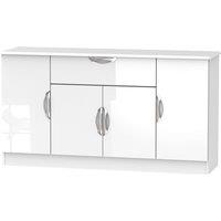 Ready Assembled Indices 4-Drawer, 1-Door TV Unit - White, White