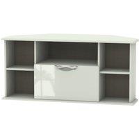 Ready Assembled Indices 5-Shelf Corner TV Unit - Beige, Cream