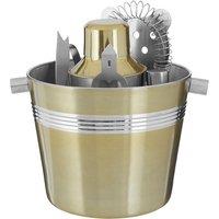 Premier Housewares Brushed Brass Bar Set - 7 Piece, Gold
