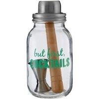 Premier Housewares But First Cocktails Jar - 3 Piece, Clear