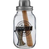 Premier Housewares Let's Have Cocktails Jar - 3 Piece, Silver