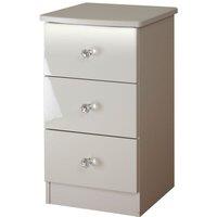 Welcome Furniture Ready Assembled Zodian 3-Drawer Chest - Grey, Grey