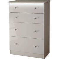 Welcome Furniture Ready Assembled Zodian Wide Chest of 4 Drawers - Grey, Grey