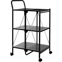 Premier Housewares Rectangular Folding Kitchen Trolley - Black