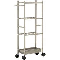 Premier Housewares Brush Nickel Kitchen Trolley with 1 Basket - Silver