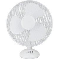 Status 12 Inch Oscillating Desk Fan - White, White