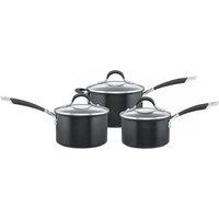 Circulon Momentum Hard Anodised Non-Stick Saucepan Set - 3 Piece, Black