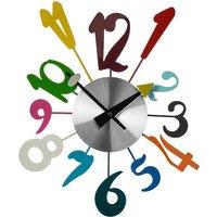 Premier Housewares Funky Numbers Wall Clock - Multi-Coloured