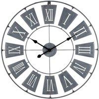 Premier Housewares Small Metal Wall Clock - Grey, Grey