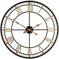 Premier Housewares Metal Wall Clock - Black and Gold, Gold