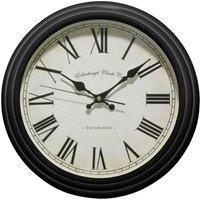 Premier Housewares Ridged Wall Clock - Black, Black