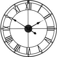 Premier Housewares Metal Wall Clock - Matte Black, Black