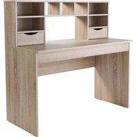 Alphason Albion Work Station Desk - Light Oak, Brown