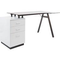 Alphason Cleveland Luxury Glass Desk, White