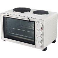 Igenix IG7130 30L Mini Oven with Double Hotplates - White, White