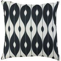 Glendale Scatter Cushion 18inch - Black Pattern, Black