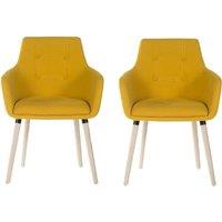 Teknik 4 Legged Soft Padded Office Chair 2 Pack - Yellow, Yellow