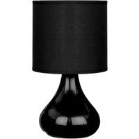 Premier Housewares Bulbus Ceramic Minimalist Table Lamp - Black, Black